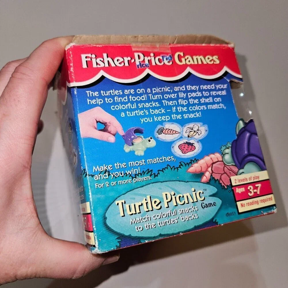 VTG Fisher Price Games Turtle Picnic 1998 (Missing 1 Turtle, All Cards Included)